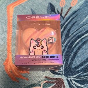 Crème Aromatherapy Unicorn Candy Heart Bath Bomb - NIB